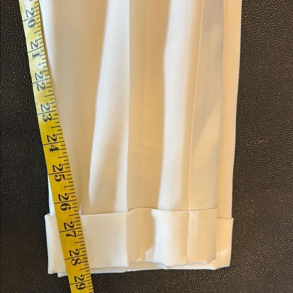 Stella McCartney Ivory Striped Wool-twill Slim Cuffed Pants size 40 - Picture 8 of 13